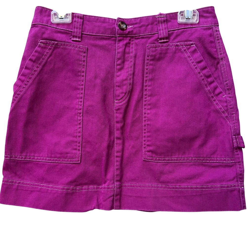 Old Navy Utility Pocket Mini Skirt Boysenberry Purple Cotton Twill Size 6